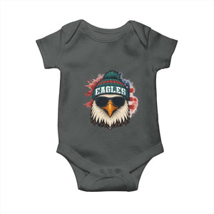 Patriotic Eagle Football Baby Onesie American Flag Pride Gift TS12 Dark Heather Print Your Wear