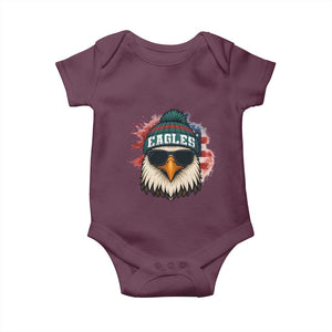 Patriotic Eagle Football Baby Onesie American Flag Pride Gift TS12 Maroon Print Your Wear