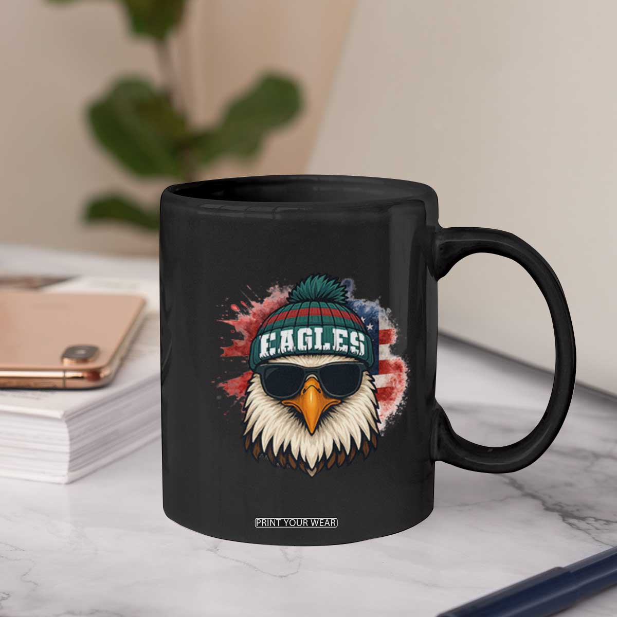 Patriotic Eagle Football Coffee Mug American Flag Pride Gift TS12 Print Your Wear