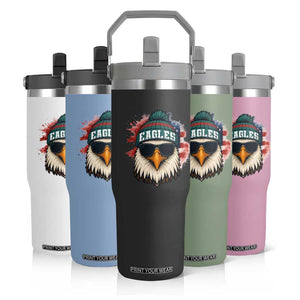Patriotic PFE American Flag Pride Gift Flip Straw Tumbler TS12 Print Your Wear