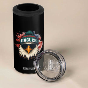 Patriotic Eagle Football 4 in 1 Can Cooler Tumbler American Flag Pride Gift TS12 Print Your Wear