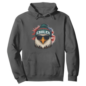 Patriotic Eagle Football Hoodie American Flag Pride Gift TS12 Dark Heather Print Your Wear