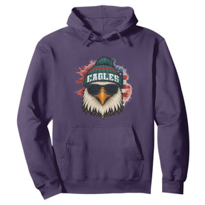 Patriotic Eagle Football Hoodie American Flag Pride Gift TS12 Purple Print Your Wear
