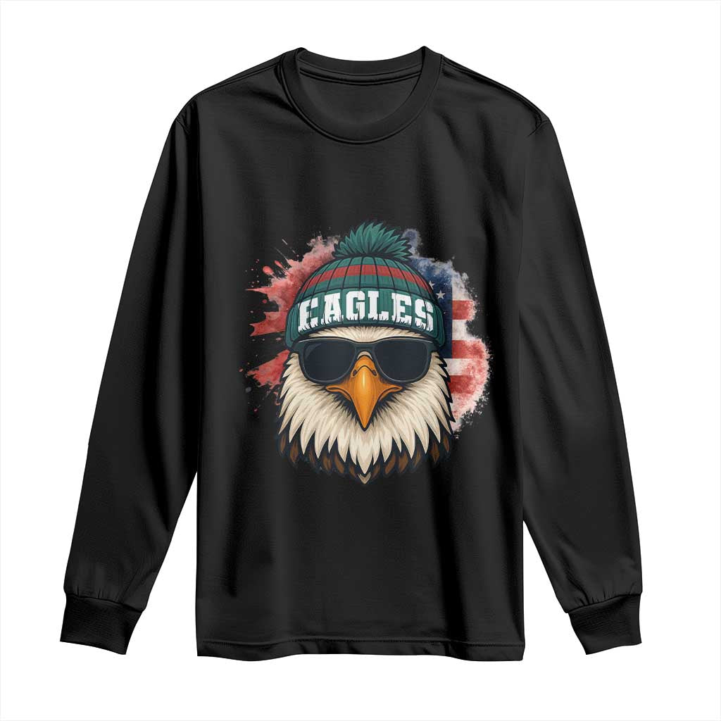 Patriotic Eagle Football Long Sleeve Shirt American Flag Pride Gift TS12 Black Print Your Wear
