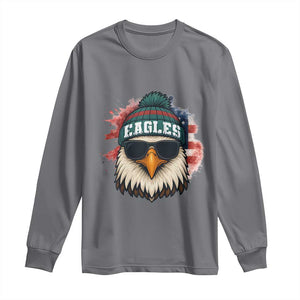 Patriotic Eagle Football Long Sleeve Shirt American Flag Pride Gift TS12 Charcoal Print Your Wear