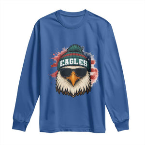 Patriotic Eagle Football Long Sleeve Shirt American Flag Pride Gift TS12 Royal Blue Print Your Wear