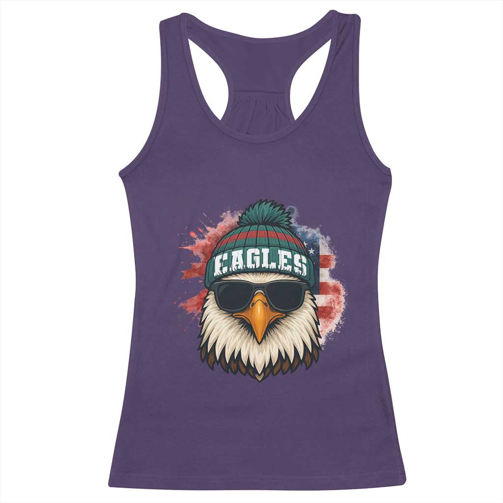 Patriotic Eagle Football Racerback Tank Top American Flag Pride Gift TS12 Purple Print Your Wear