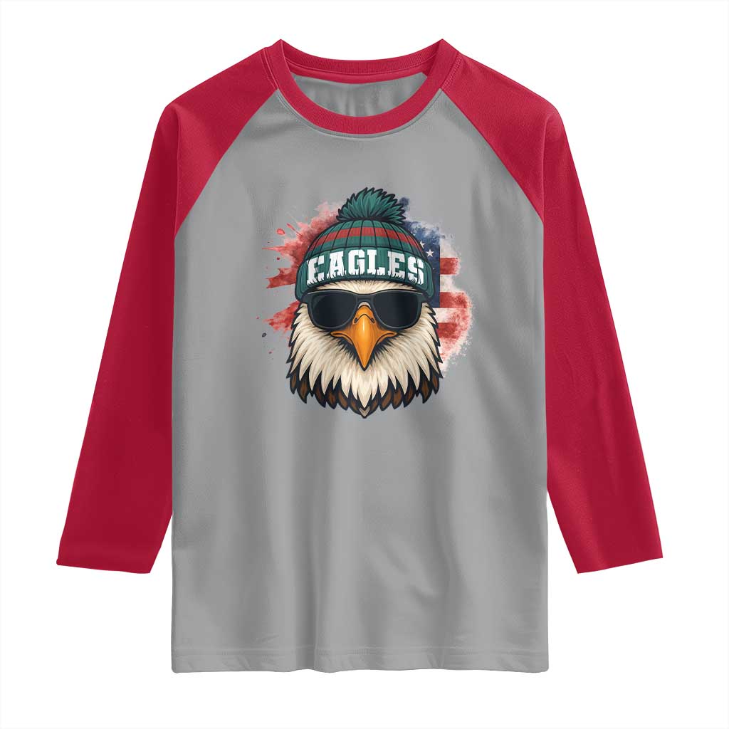 Patriotic PFE American Flag Pride Gift Raglan Shirt TS12 Sport Gray Red Print Your Wear