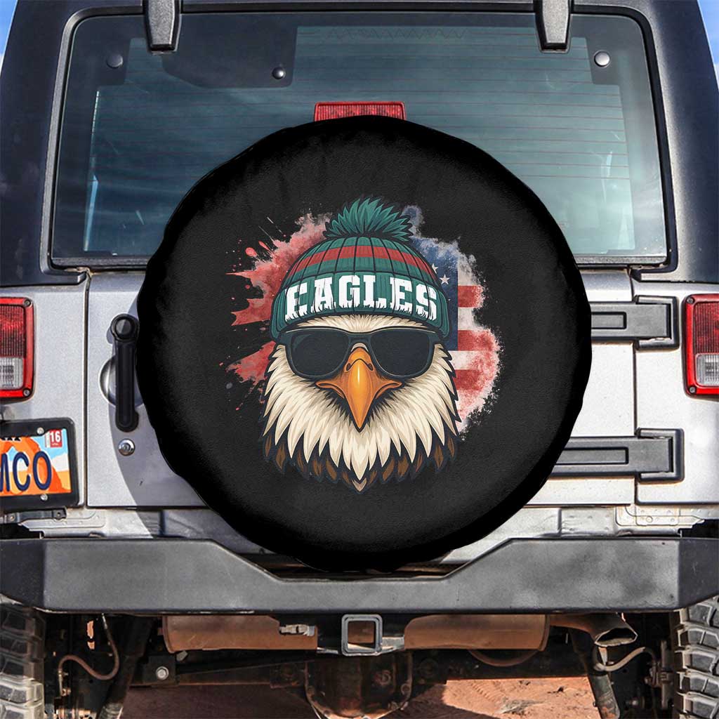 Patriotic Eagle Football Spare Tire Cover American Flag Pride Gift TS12 No hole Black Print Your Wear