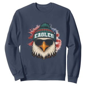 Patriotic Eagle Football Sweatshirt American Flag Pride Gift TS12 Navy Print Your Wear