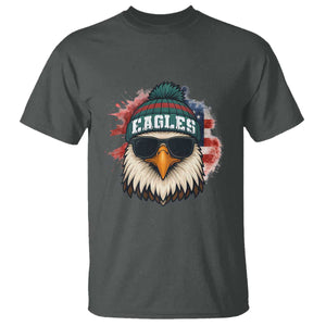 Patriotic Eagle Football T Shirt American Flag Pride Gift TS12 Dark Heather Print Your Wear