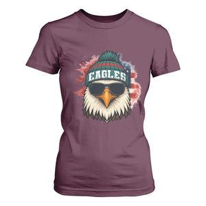 Patriotic Eagle Football T Shirt For Women American Flag Pride Gift TS12 Maroon Print Your Wear