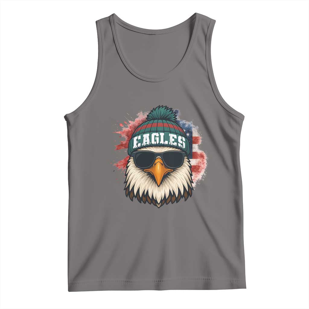 Patriotic Eagle Football Tank Top American Flag Pride Gift TS12 Deep Heather Print Your Wear