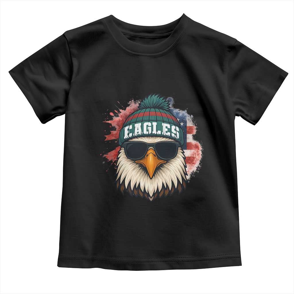 Patriotic Eagle Football Toddler T Shirt American Flag Pride Gift TS12 Black Print Your Wear