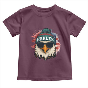 Patriotic Eagle Football Toddler T Shirt American Flag Pride Gift TS12 Maroon Print Your Wear