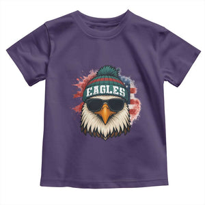 Patriotic Eagle Football Toddler T Shirt American Flag Pride Gift TS12 Purple Print Your Wear