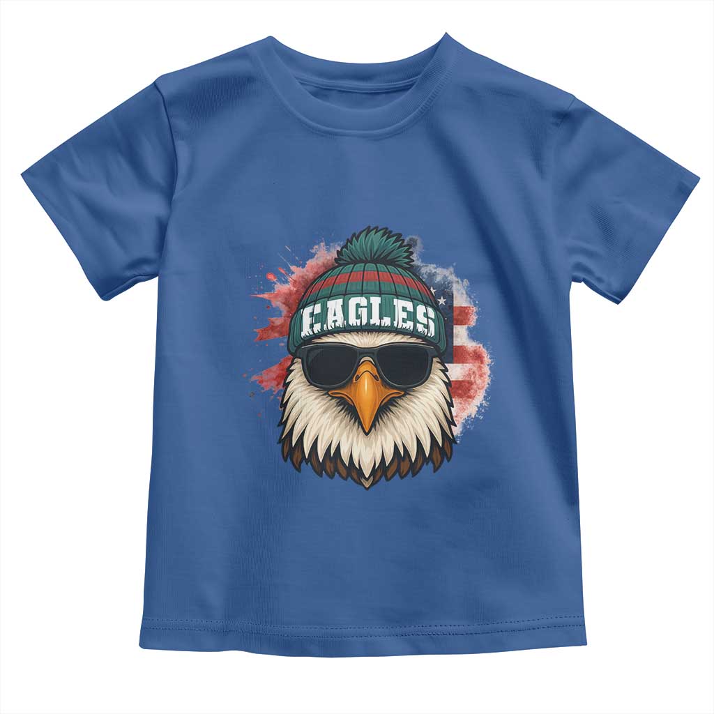 Patriotic Eagle Football Toddler T Shirt American Flag Pride Gift TS12 Royal Blue Print Your Wear
