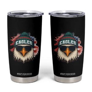 Patriotic Eagle Football Tumbler Cup American Flag Pride Gift TS12 Black Print Your Wear