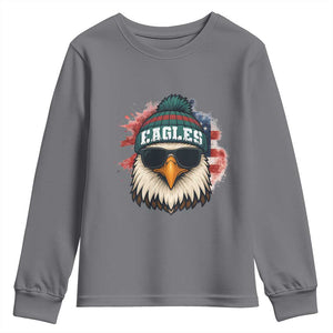 Patriotic Eagle Football Youth Sweatshirt American Flag Pride Gift TS12 Charcoal Print Your Wear