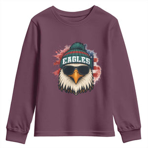 Patriotic Eagle Football Youth Sweatshirt American Flag Pride Gift TS12 Maroon Print Your Wear