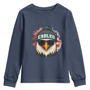 Patriotic Eagle Football Youth Sweatshirt American Flag Pride Gift TS12 Navy Print Your Wear