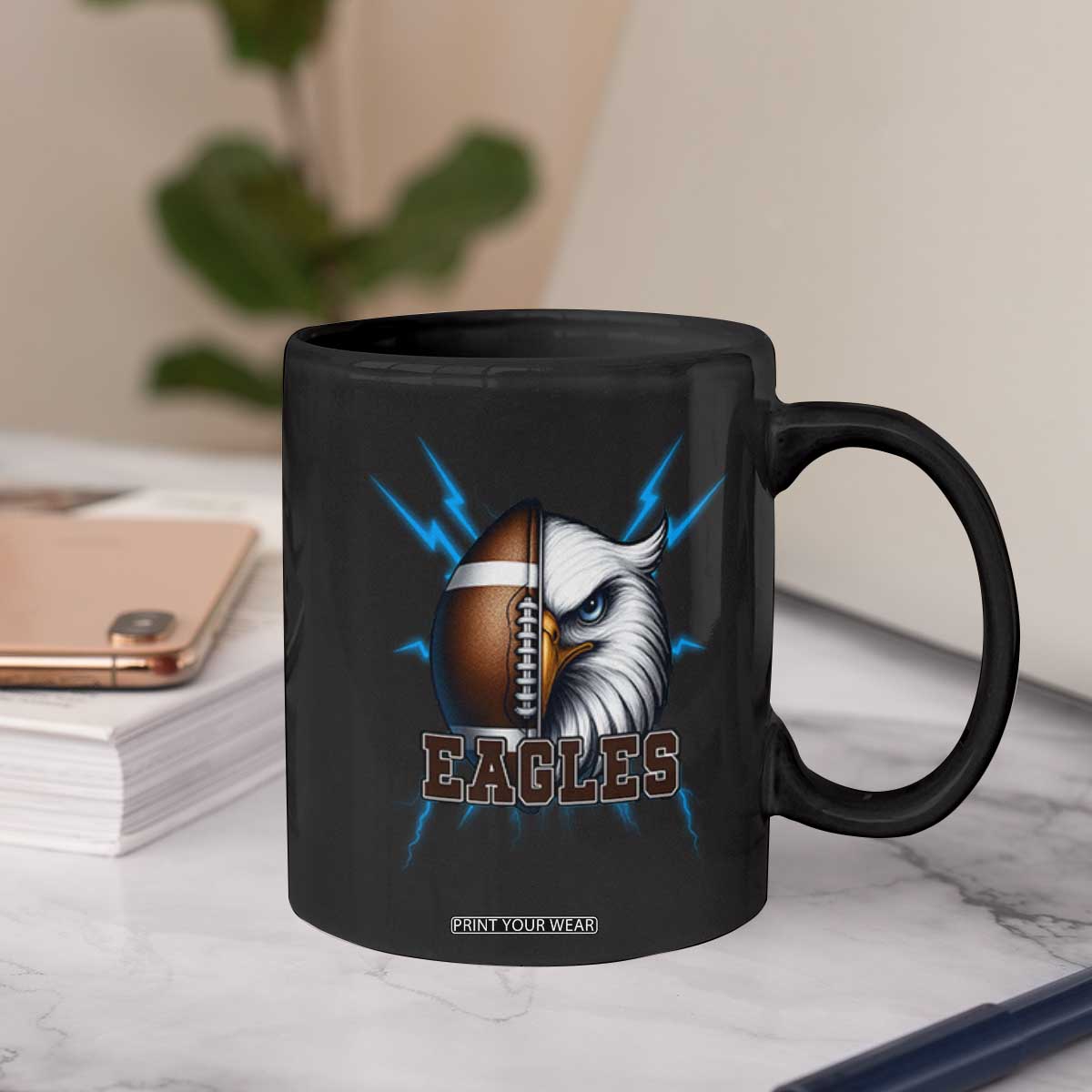 Eagle Football Power Coffee Mug Game Day Sports Fan Gift TS12 Print Your Wear