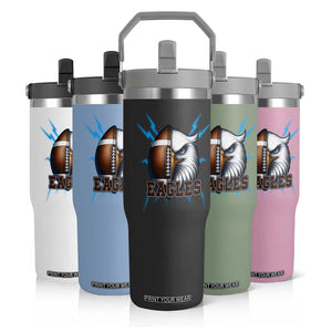 Eagle Football Power Flip Straw Tumbler Game Day Sports Fan Gift TS12 Print Your Wear