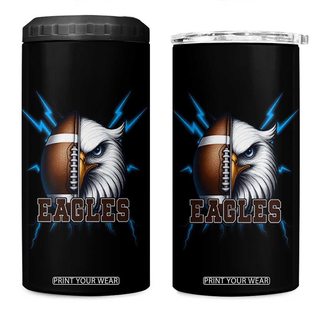 Eagle Football Power 4 in 1 Can Cooler Tumbler Game Day Sports Fan Gift TS12 One Size: 16 oz Black Print Your Wear
