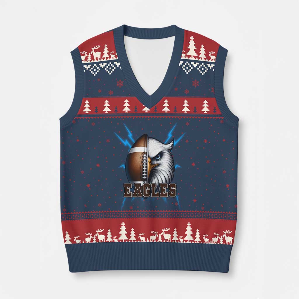 EF Power PFE Game Day Sports Fan Gift V-Neck Knit Sweater Vest TS12 Navy Red Print Your Wear