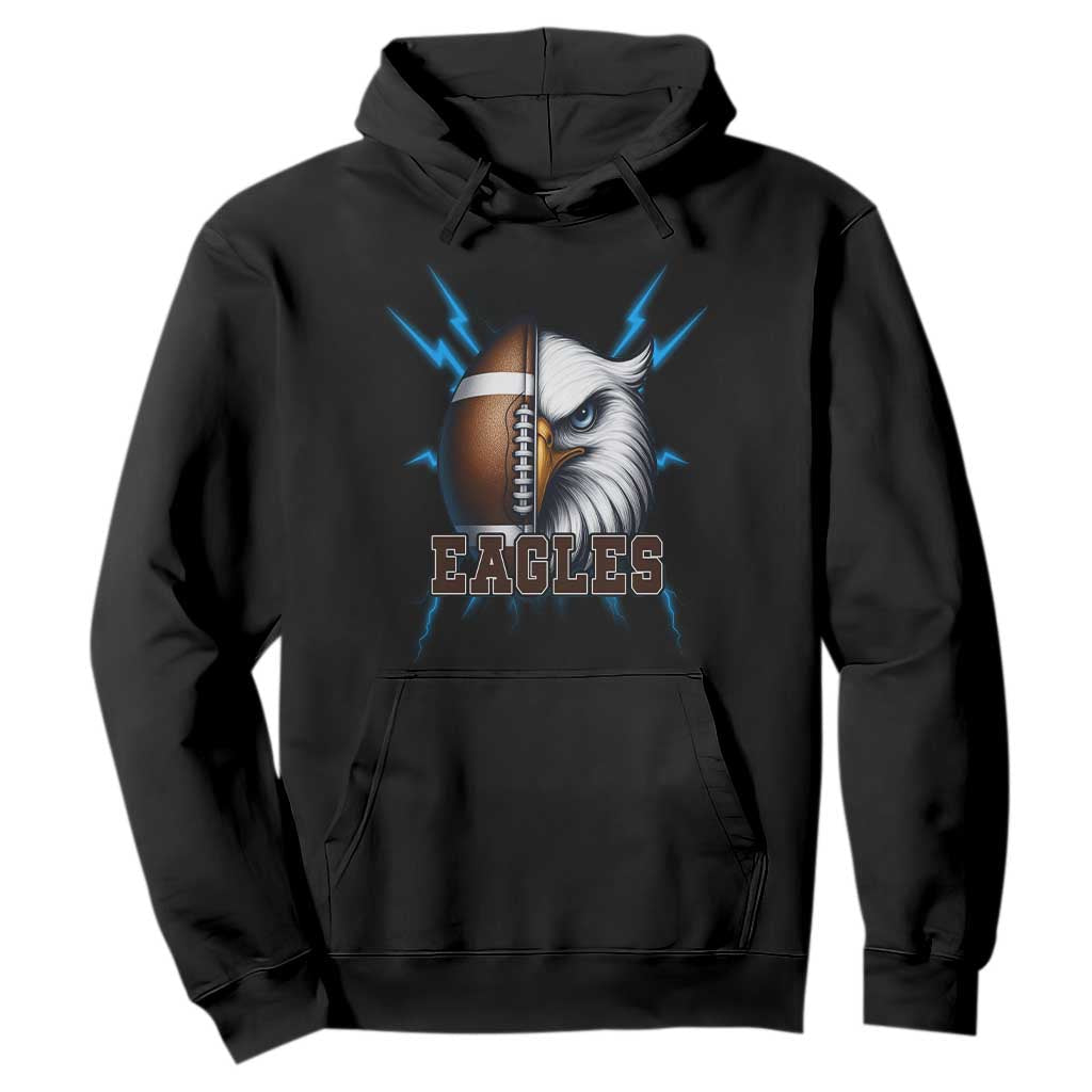 Eagle Football Power Hoodie Game Day Sports Fan Gift TS12 Black Print Your Wear
