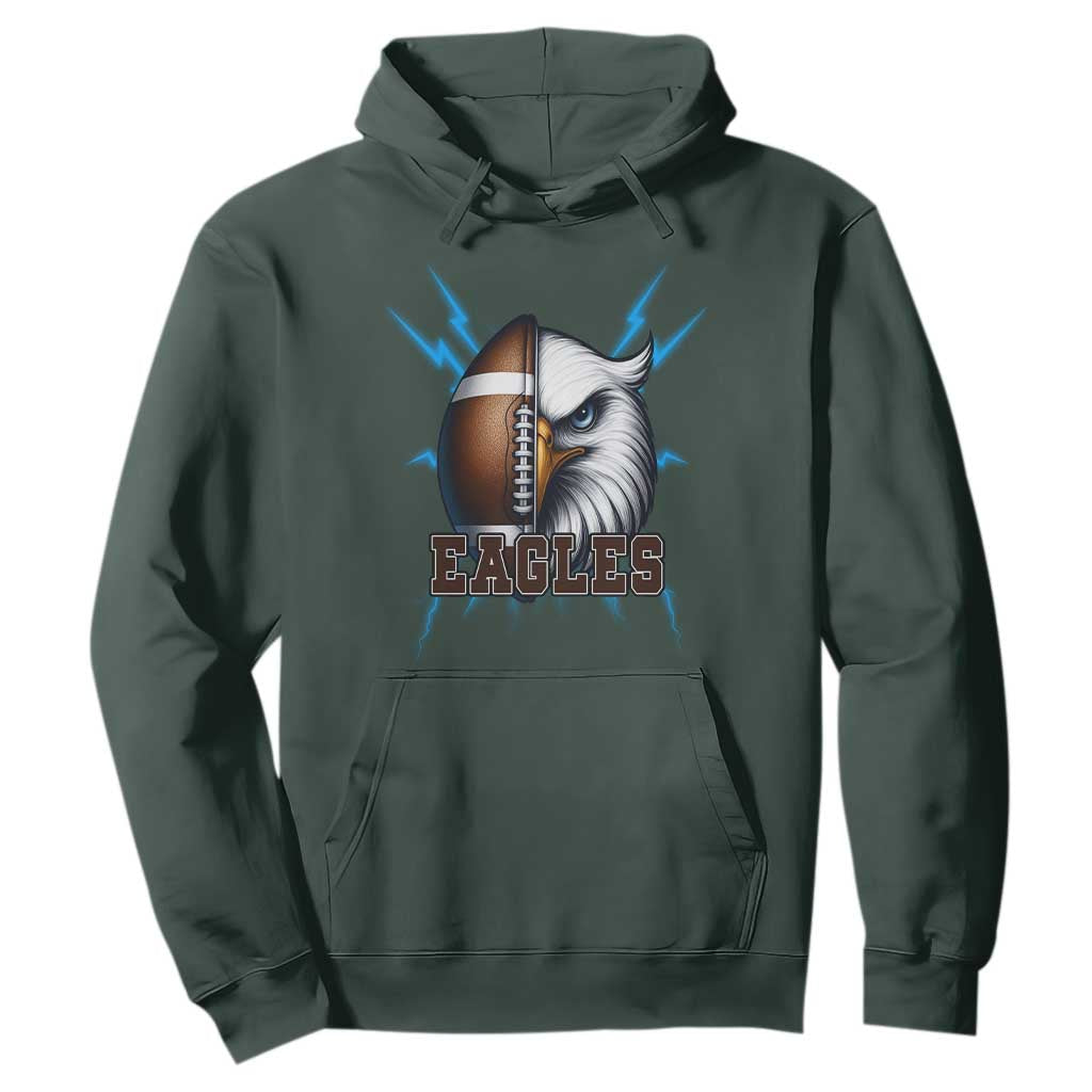 Eagle Football Power Hoodie Game Day Sports Fan Gift TS12 Dark Forest Green Print Your Wear