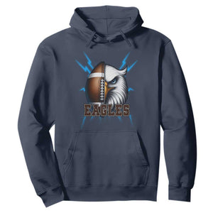 Eagle Football Power Hoodie Game Day Sports Fan Gift TS12 Navy Print Your Wear