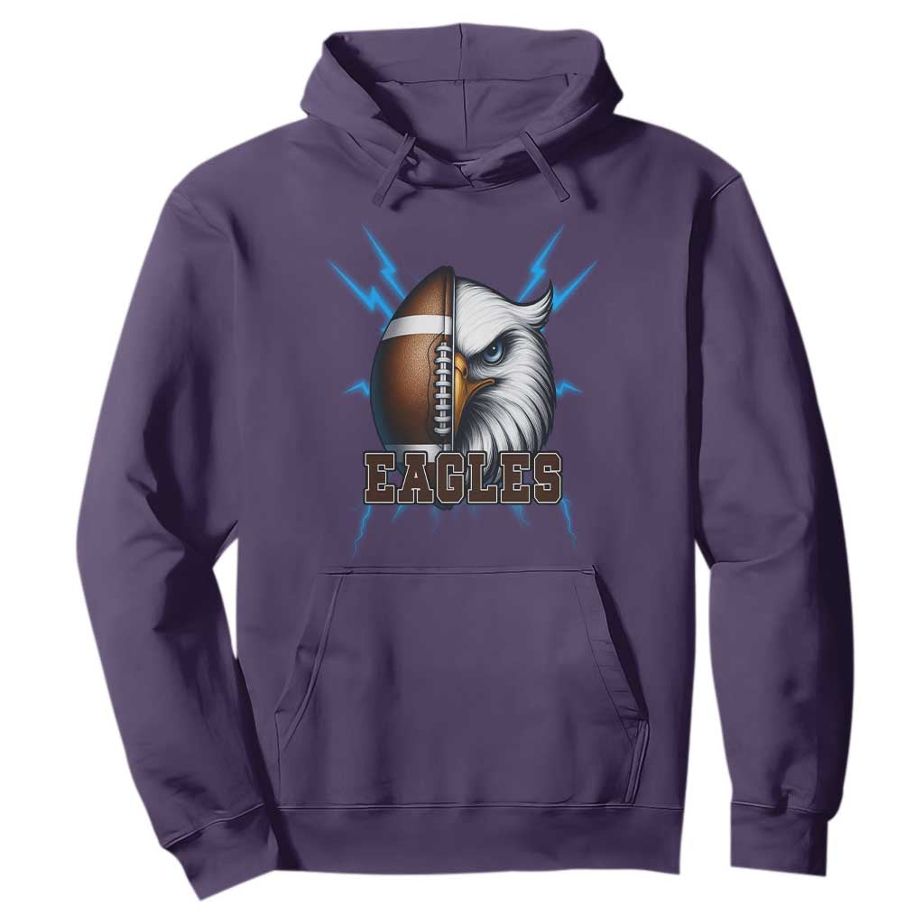 Eagle Football Power Hoodie Game Day Sports Fan Gift TS12 Purple Print Your Wear