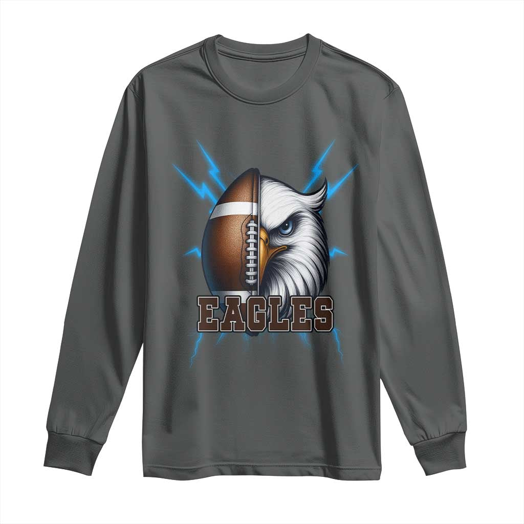 Eagle Football Power Long Sleeve Shirt Game Day Sports Fan Gift TS12 Dark Heather Print Your Wear