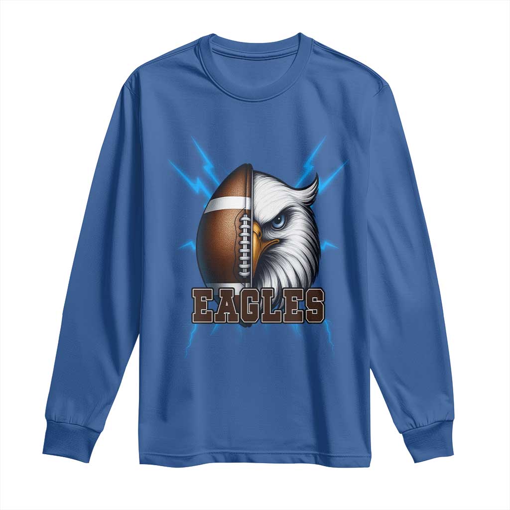 Eagle Football Power Long Sleeve Shirt Game Day Sports Fan Gift TS12 Royal Blue Print Your Wear