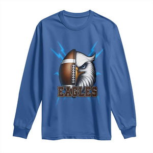 Eagle Football Power Long Sleeve Shirt Game Day Sports Fan Gift TS12 Royal Blue Print Your Wear