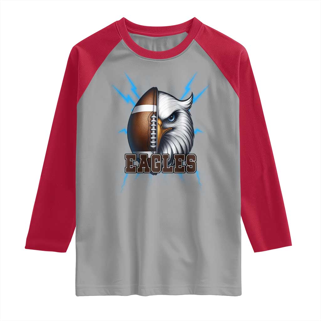 EF Power PFE Game Day Sports Fan Gift Raglan Shirt TS12 Sport Gray Red Print Your Wear