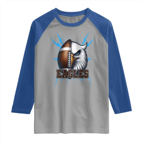 Eagle Football Power Raglan Shirt Game Day Sports Fan Gift TS12 Sport Gray Royal Print Your Wear