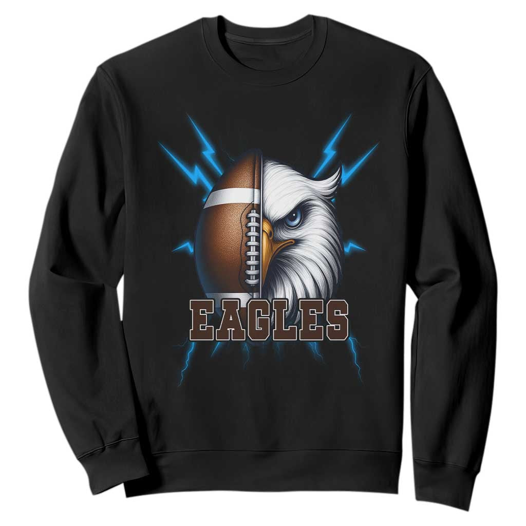 Eagle Football Power Sweatshirt Game Day Sports Fan Gift TS12 Black Print Your Wear