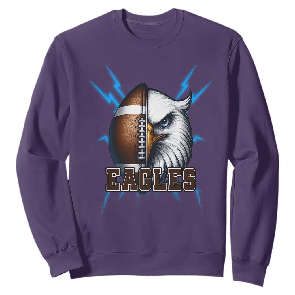 Eagle Football Power Sweatshirt Game Day Sports Fan Gift TS12 Purple Print Your Wear
