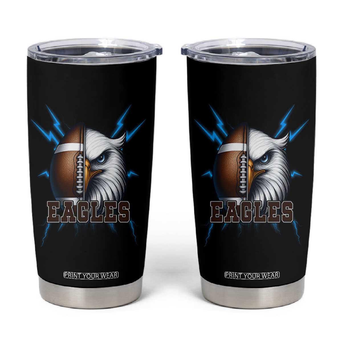 Eagle Football Power Tumbler Cup Game Day Sports Fan Gift TS12 Black Print Your Wear