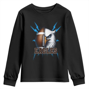 Eagle Football Power Youth Sweatshirt Game Day Sports Fan Gift TS12 Black Print Your Wear