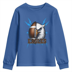 Eagle Football Power Youth Sweatshirt Game Day Sports Fan Gift TS12 Royal Blue Print Your Wear