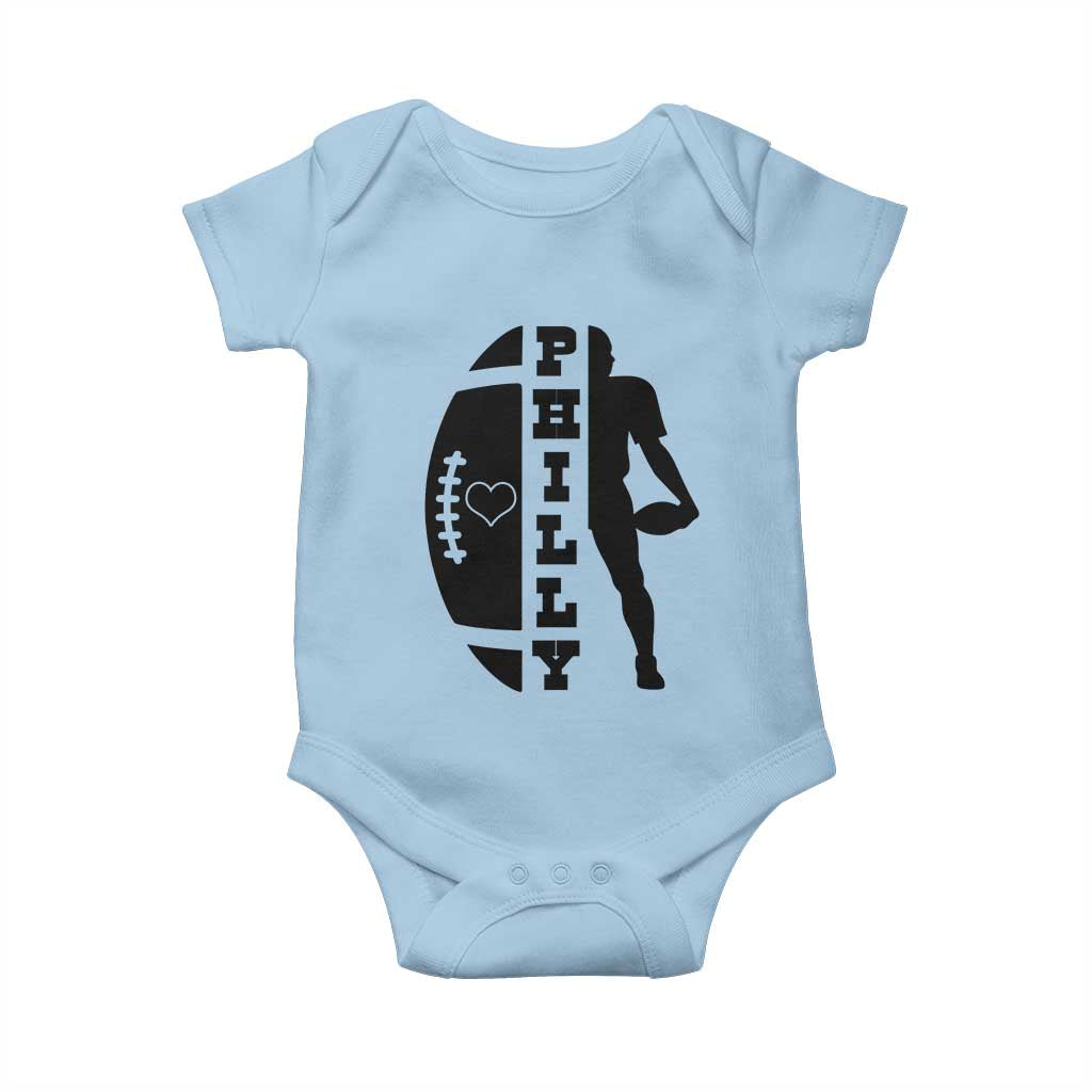 Philly Football Spirit Baby Onesie Proud Fan Humor Gift TS12 Light Blue Print Your Wear