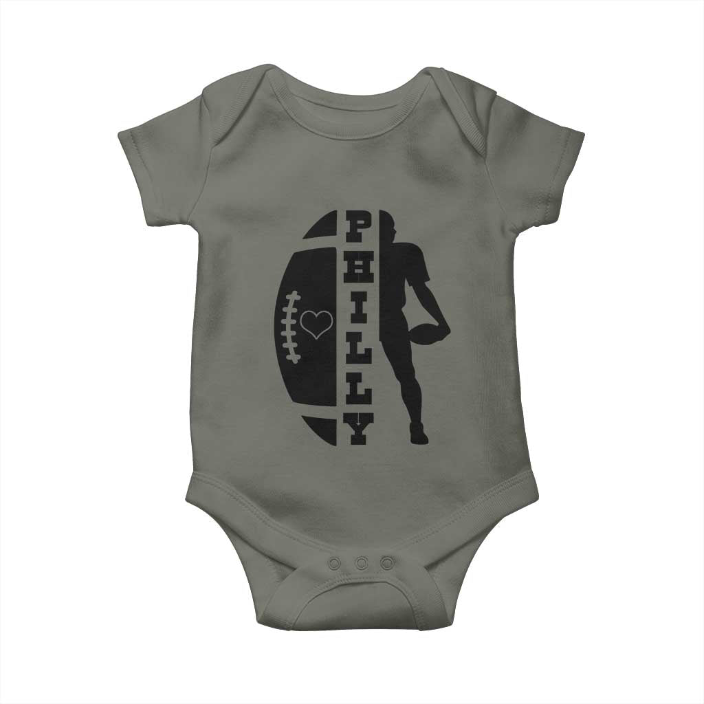 Philly Football Spirit Baby Onesie Proud Fan Humor Gift TS12 Military Green Print Your Wear