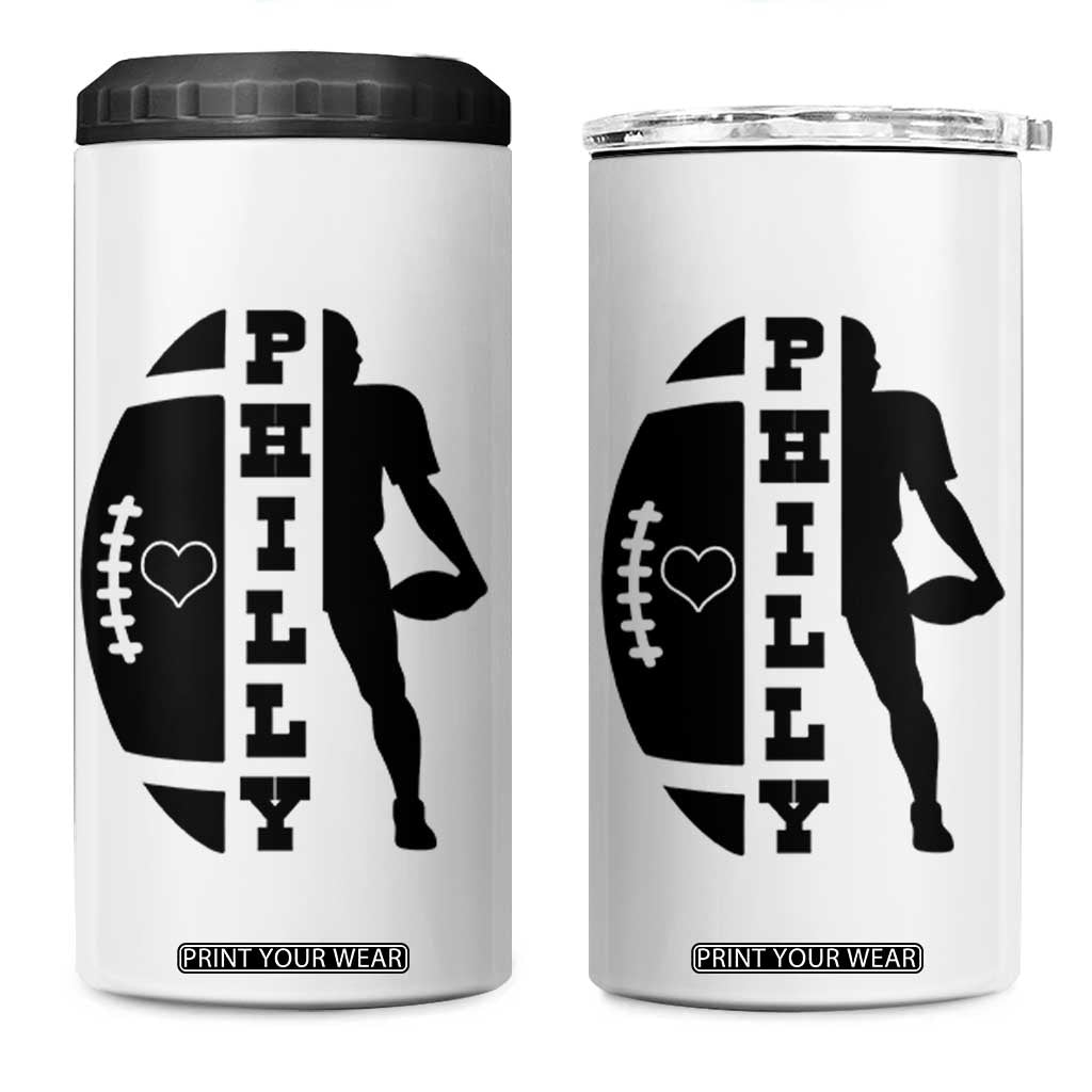 Philly Football Spirit 4 in 1 Can Cooler Tumbler Proud Fan Humor Gift TS12 One Size: 16 oz White Print Your Wear
