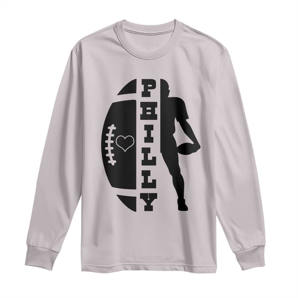 Philly Football Spirit Long Sleeve Shirt Proud Fan Humor Gift TS12 Ice Gray Print Your Wear