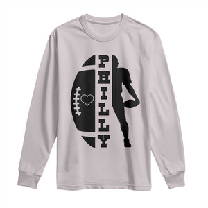Philly Football Spirit Long Sleeve Shirt Proud Fan Humor Gift TS12 Ice Gray Print Your Wear