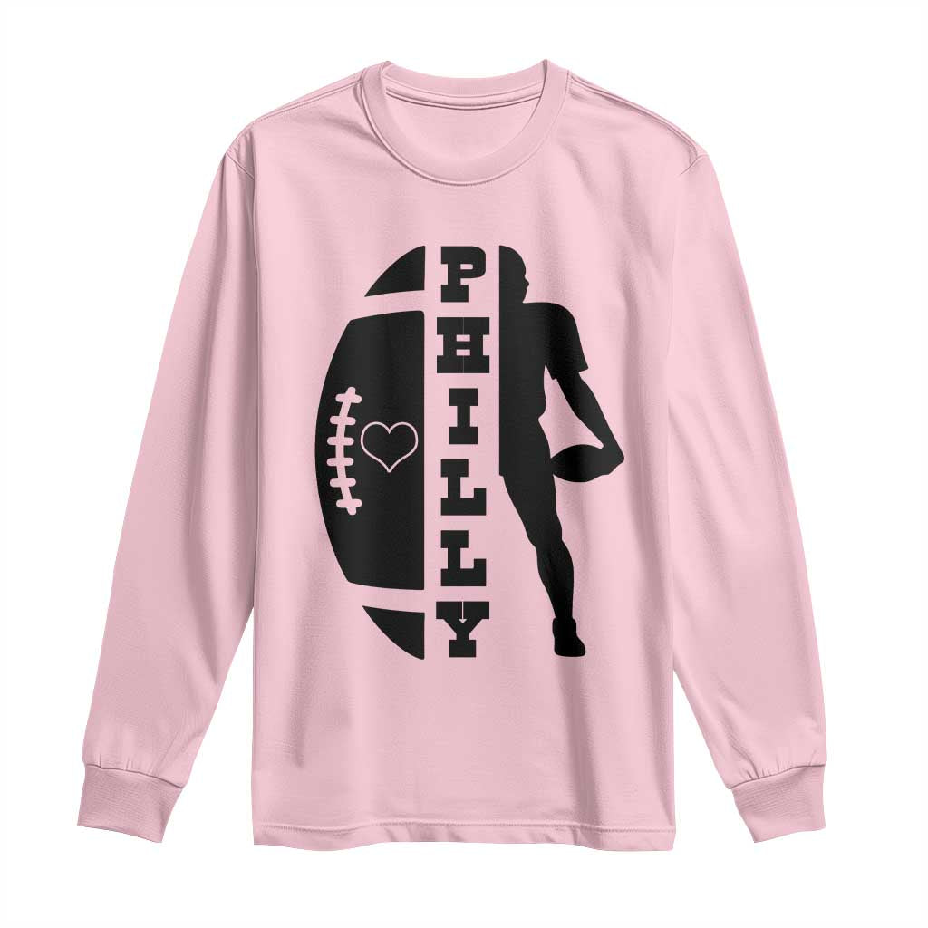 Philly Football Spirit Long Sleeve Shirt Proud Fan Humor Gift TS12 Light Pink Print Your Wear
