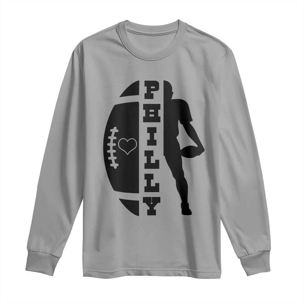 Philly Football Spirit Long Sleeve Shirt Proud Fan Humor Gift TS12 Sport Gray Print Your Wear